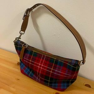 Coach Vintage Red & Green Plaid Bag with Zipper